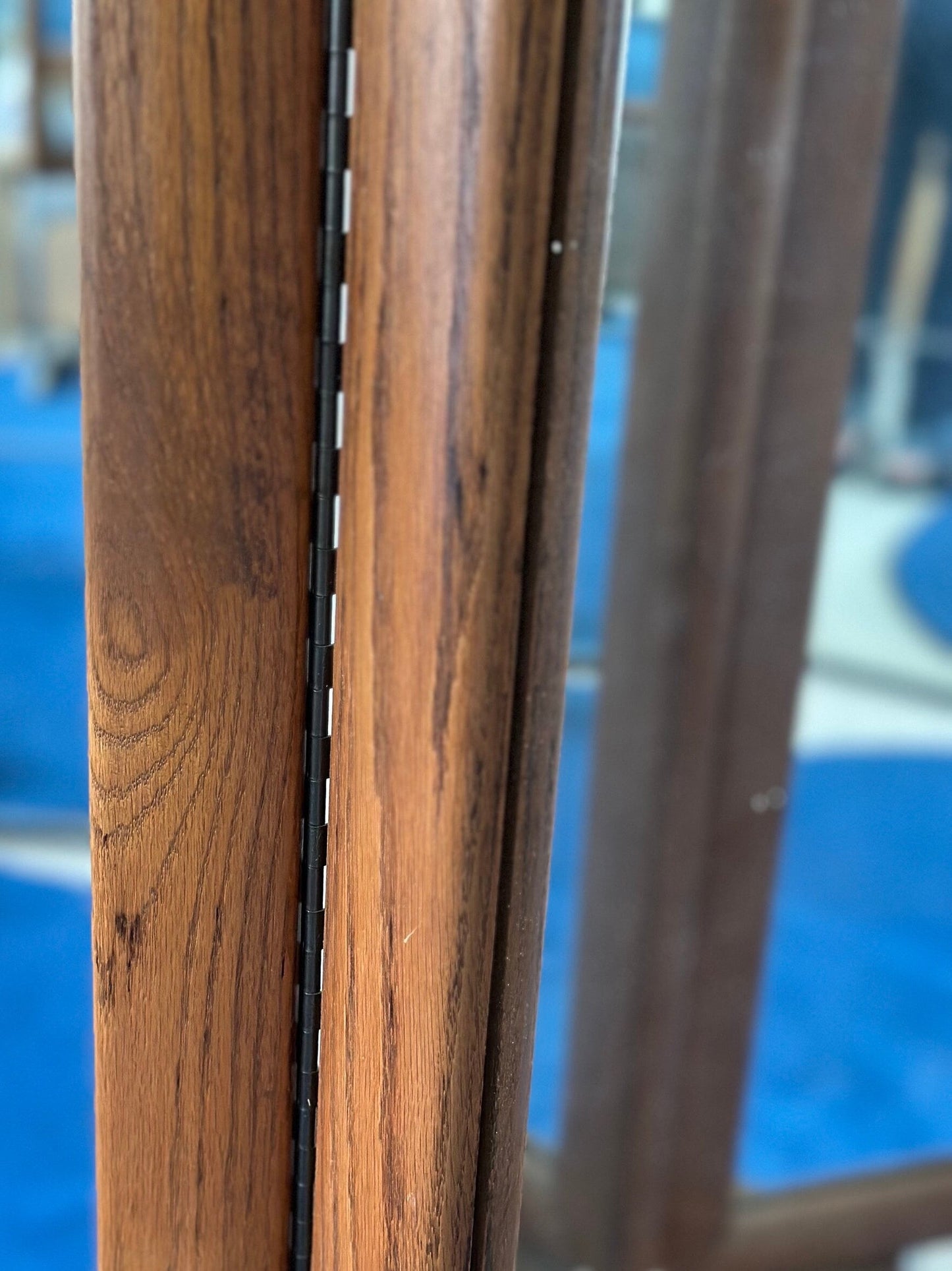 1970s Tri Fold Oak Surround Mirror Floor Standing of for Wall