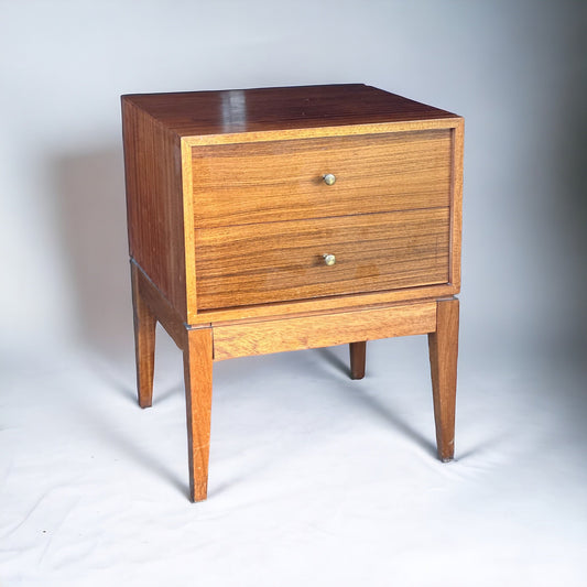 A Midcentury Two Drawer Bedside Cabinet by Uniflex 1960s