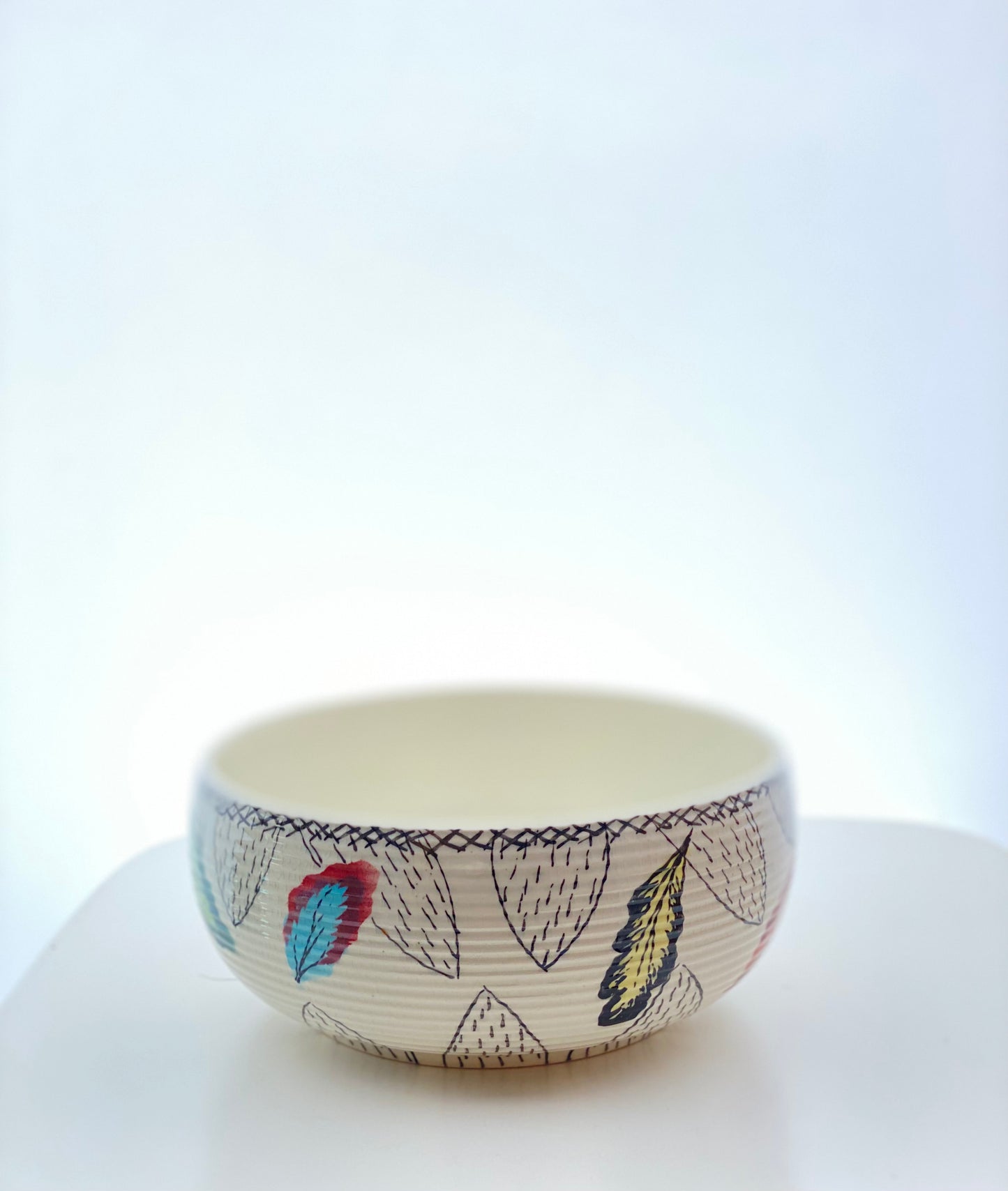 Scandinavian Style 1940s 50s British Autumn Illustrated Bowl