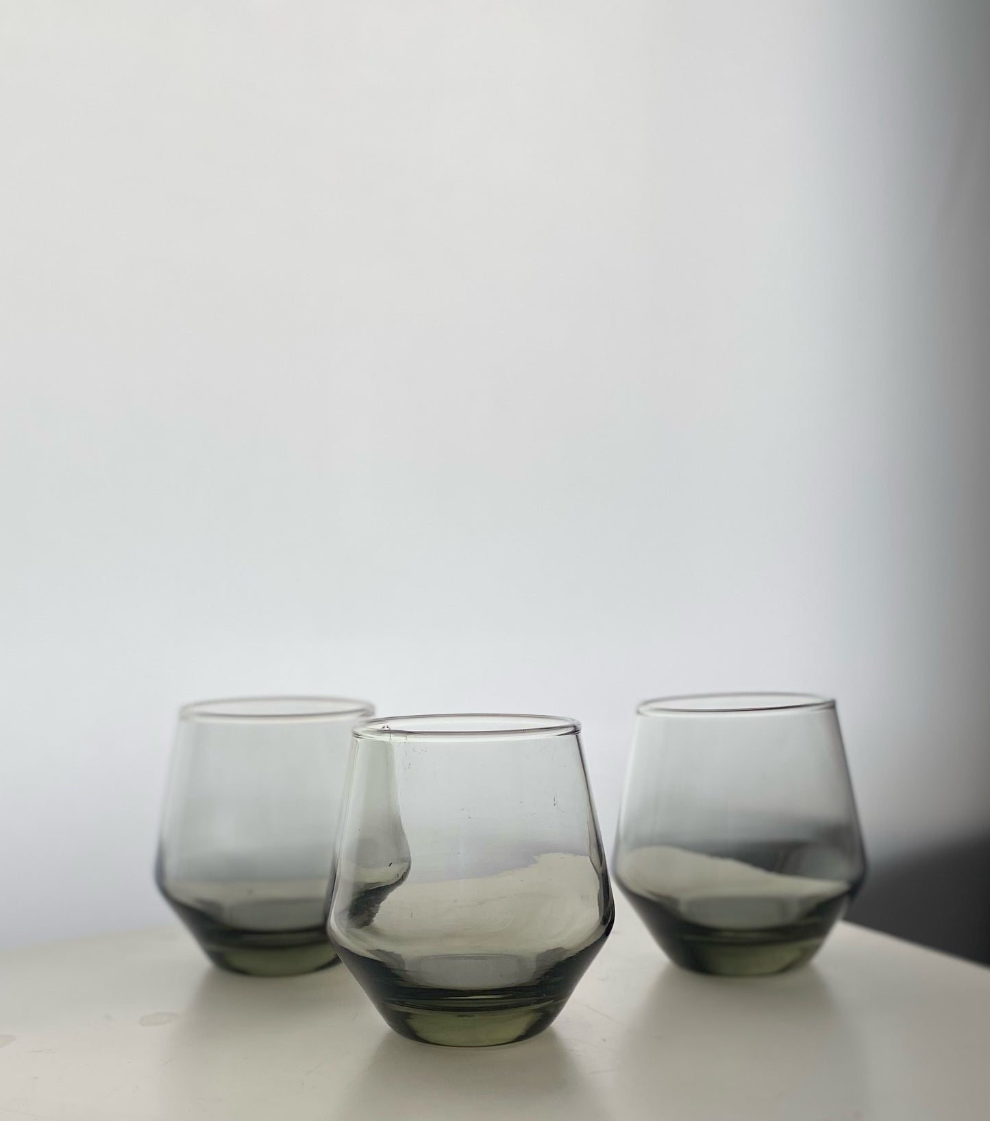 Scandinavian Smoked Glass 1970s Tumblers