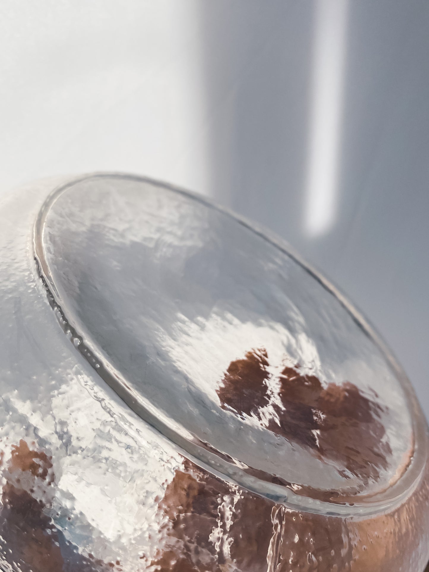 Scandinavian Sea Glasbruk Vase 'Glass Bag’ designed by Rune Strand Textured Glass