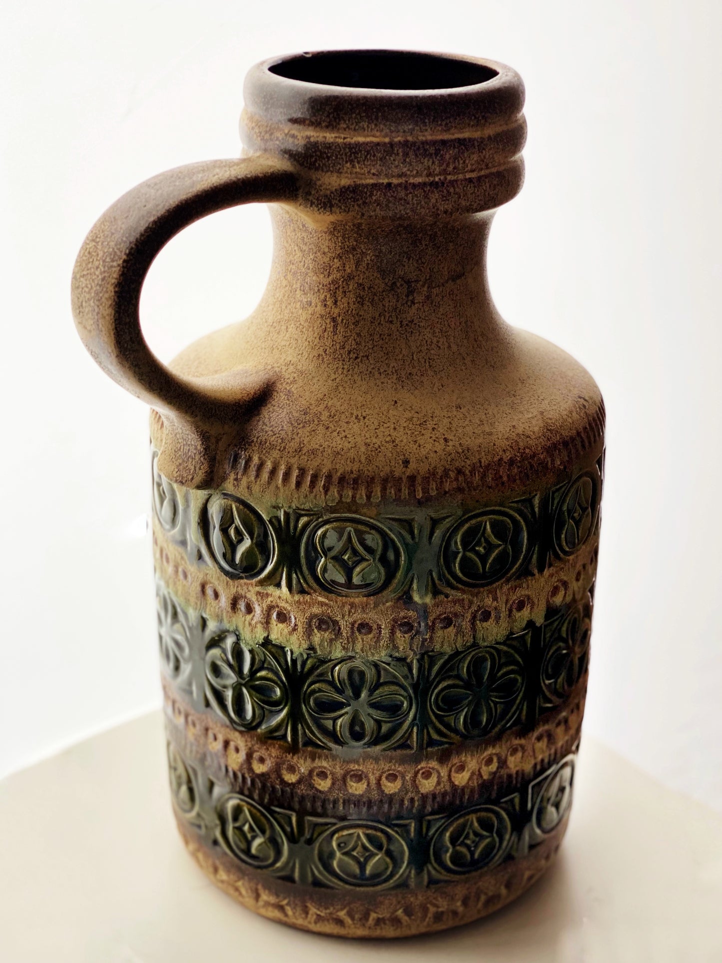 Large Scheurich West-Germany Handled Ceramic Floor Vase *** -15% discount offer available
