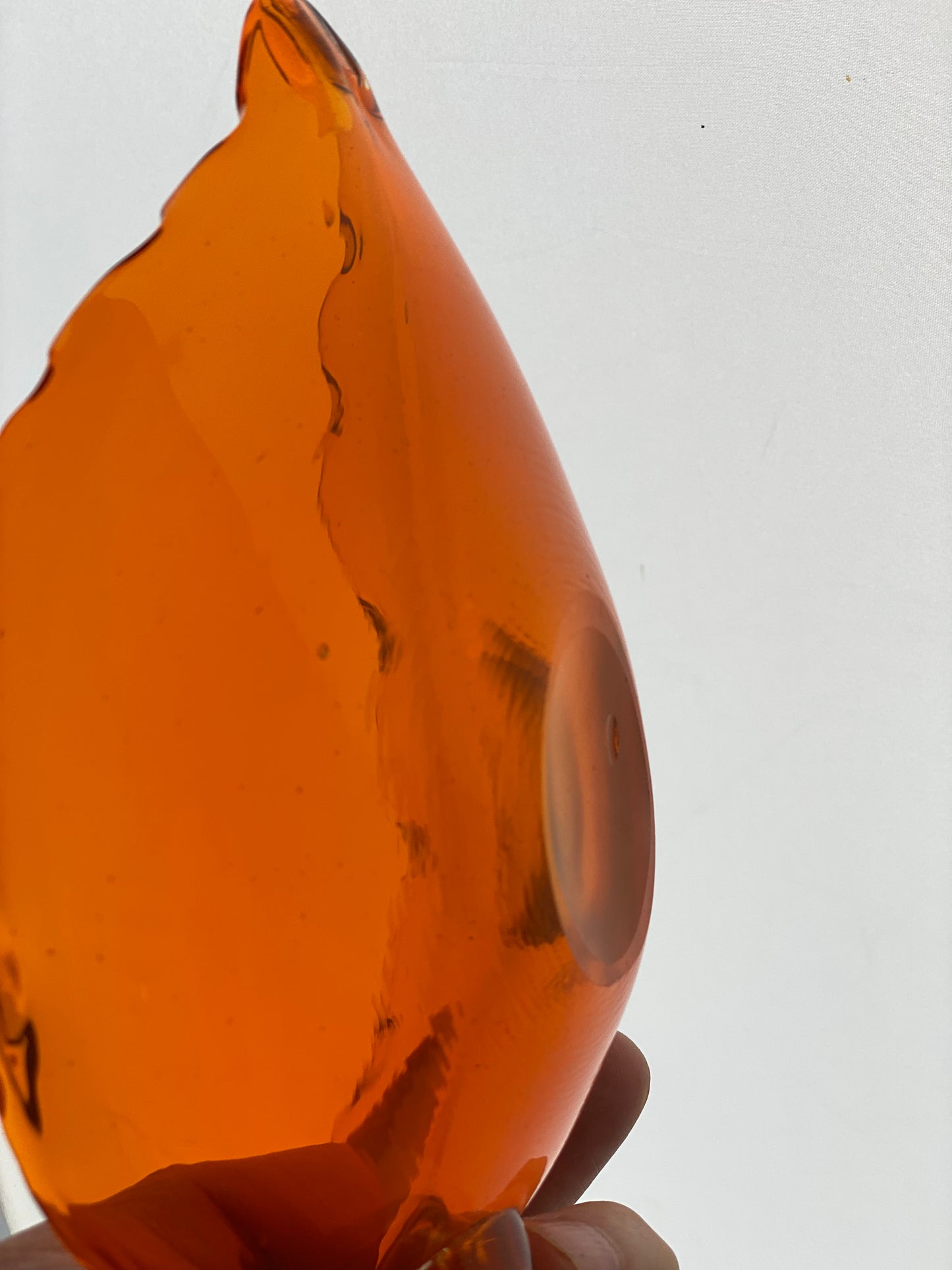 Vintage Japanese Glass Crested Bird 1960s Orange Dish / Ashtray