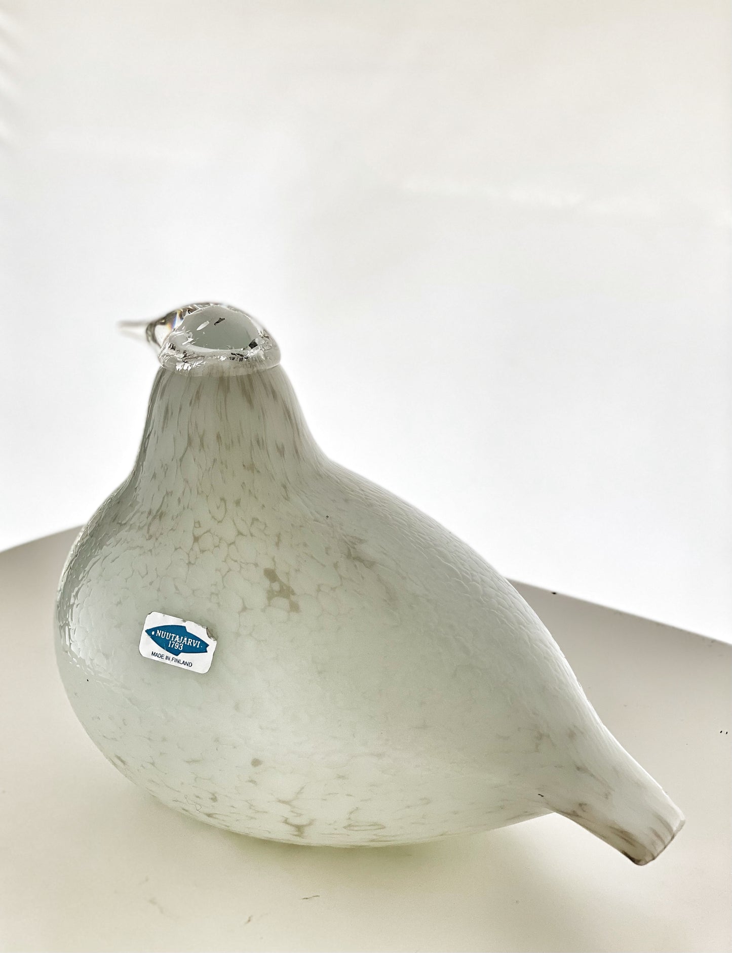 Iittala Birds by Toikka Riekko Willow Grouse White with beige spots clear head
