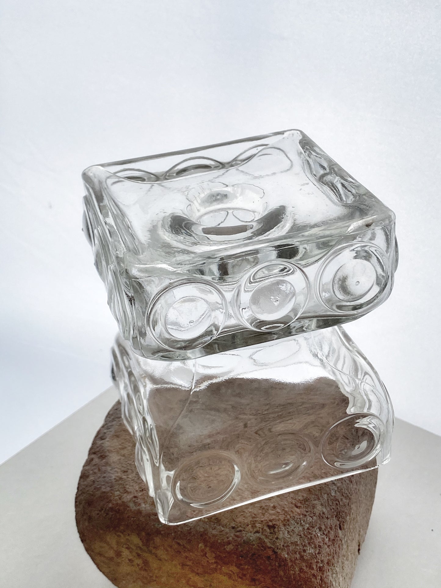 Single Kehra Glass candleholders by Tamara Aladin for Riihimaki/ Riihimäen Lasi Finland