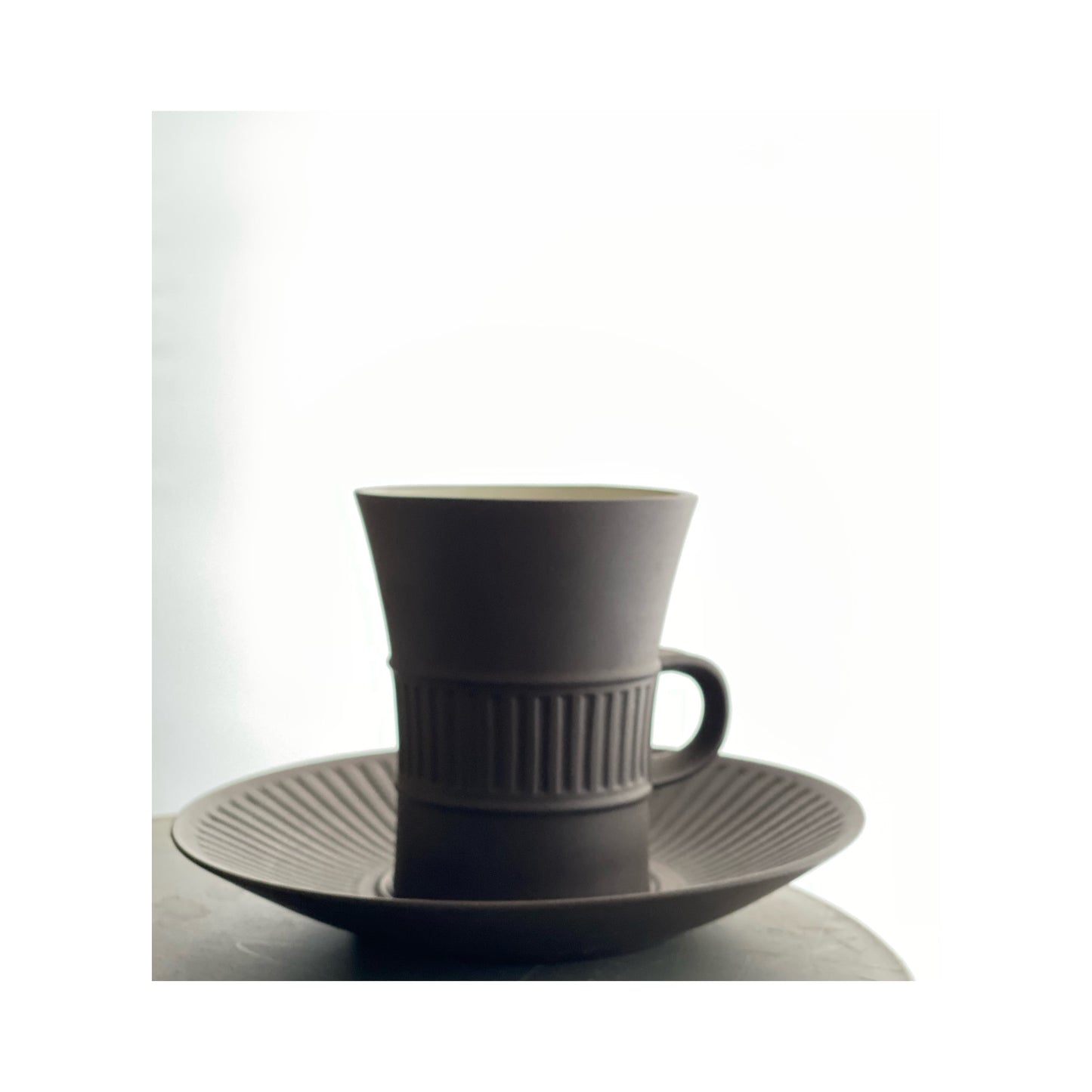 Jens Harald Quistgaard’s ‘Fluted Flamestone’ teacup and saucer.