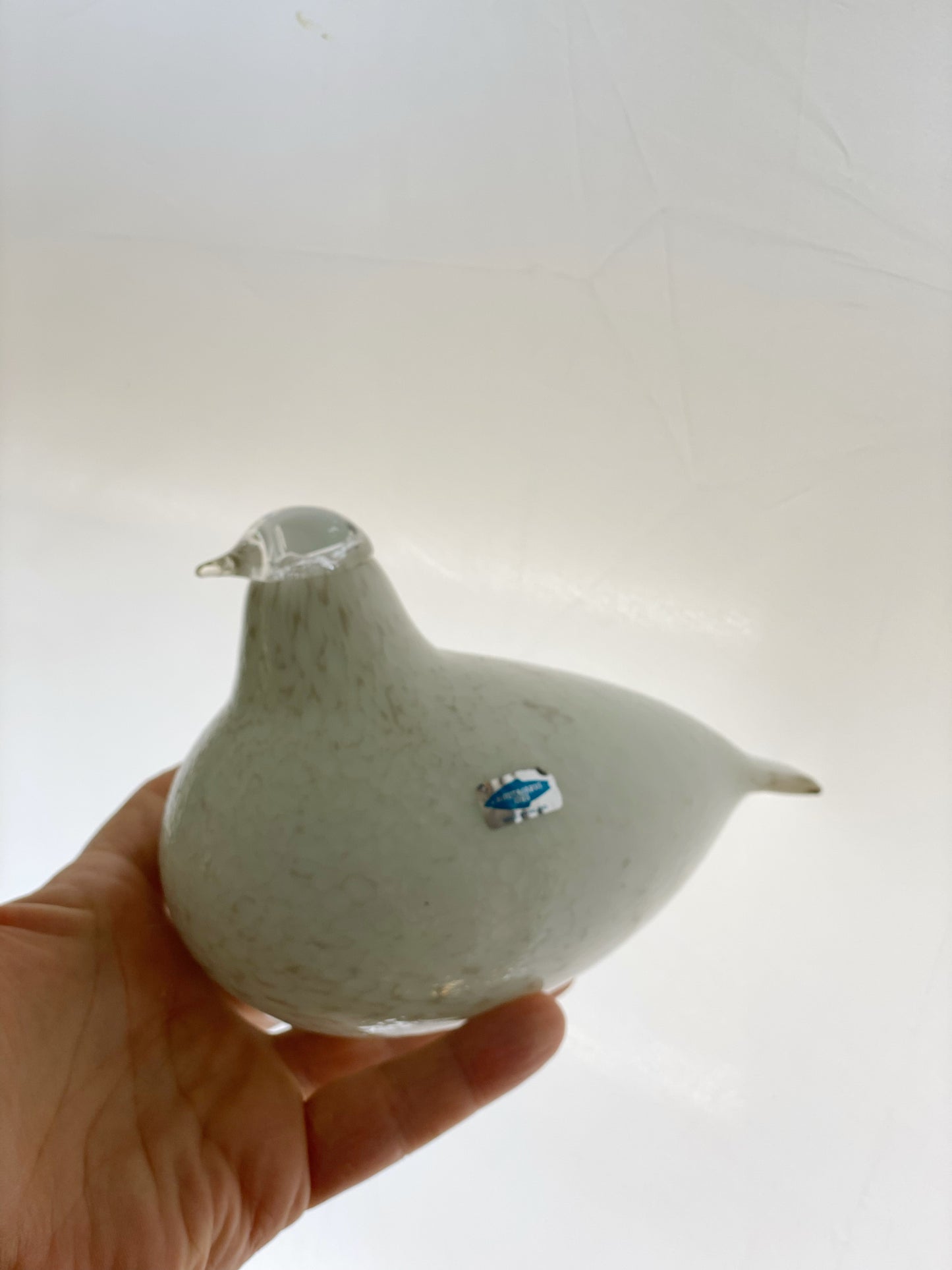 Iittala Birds by Toikka Riekko Willow Grouse White with beige spots clear head