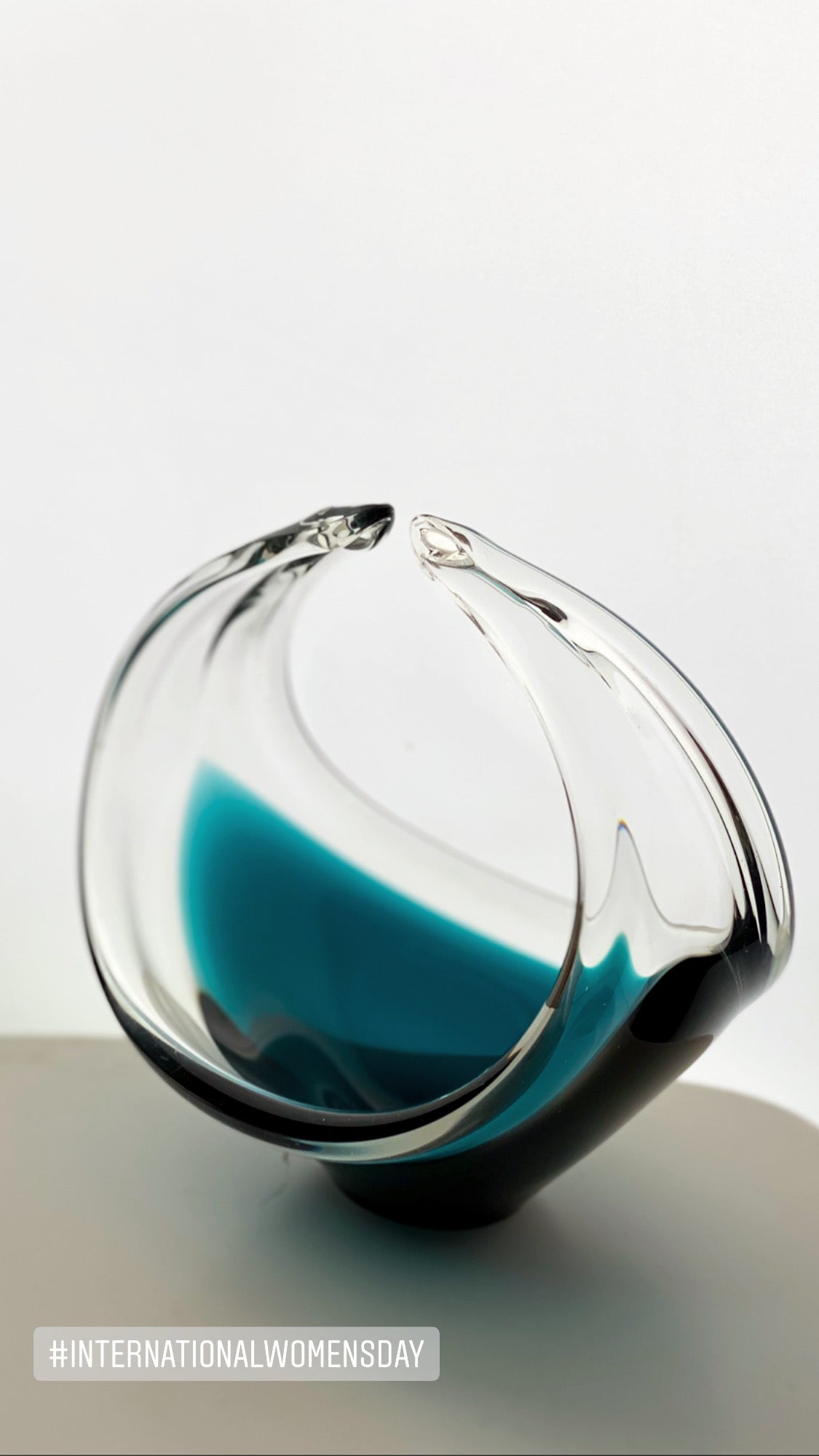 Glass basket Sulo Grönberg, Oy Kumela Finland 1970s