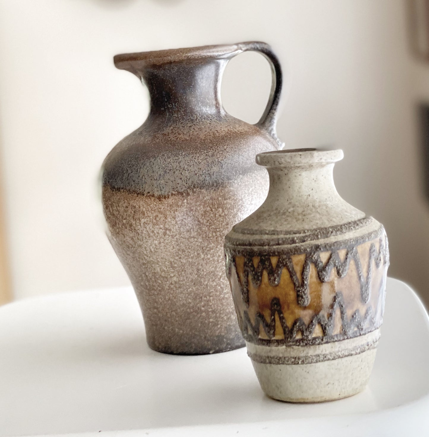 East German Ceramic Vase / Urn with Sgraffito *** -15% discount offer available