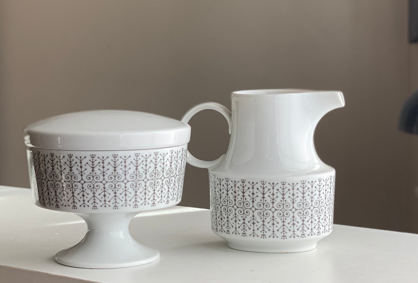 Tapio Wirkkala for Rosenthal Composition Sgrafitto Grey 6016 Tea Coffee ware 1963 Finland