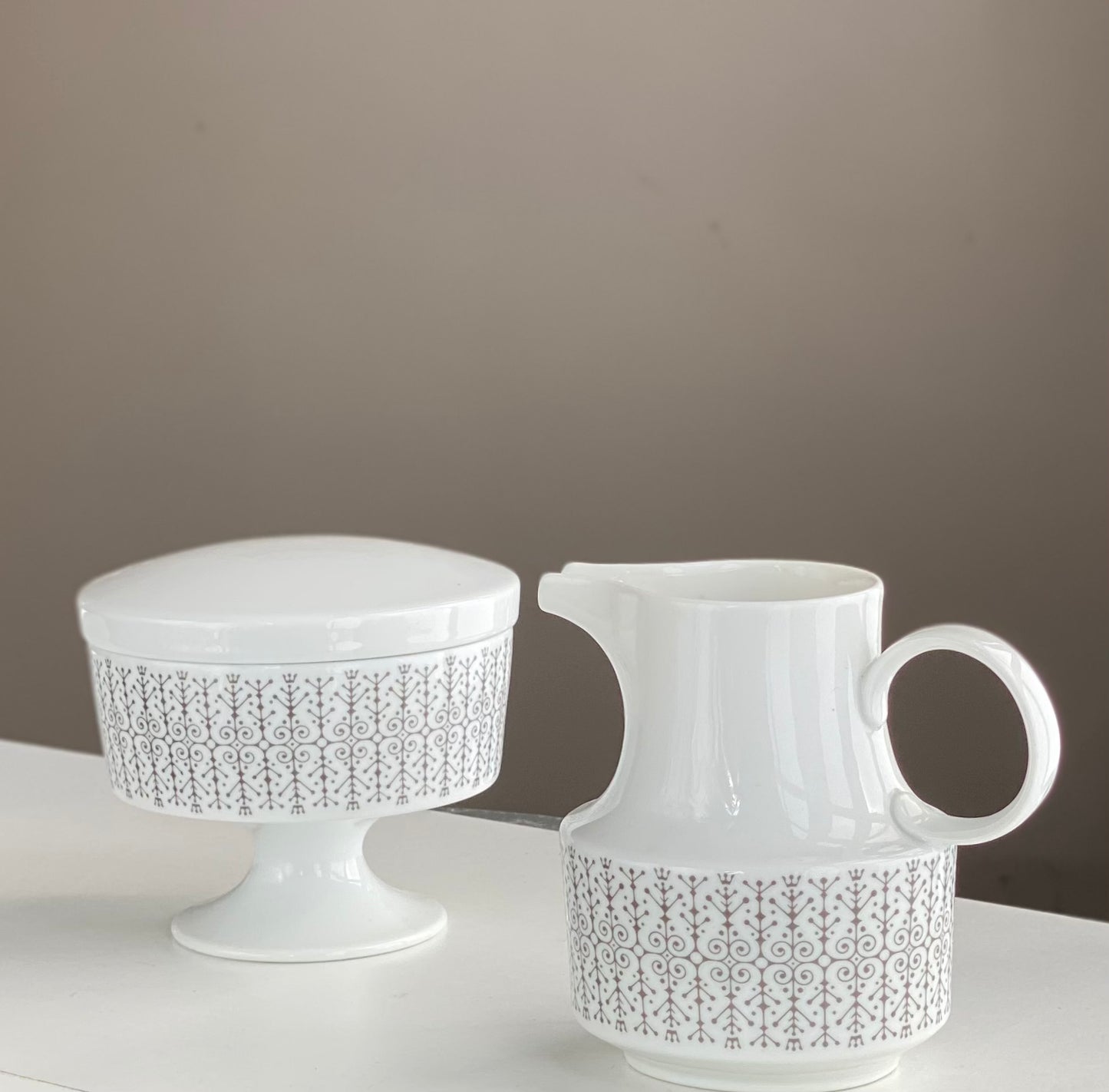 Tapio Wirkkala for Rosenthal Composition Sgrafitto Grey 6016 Tea Coffee ware 1963 Finland
