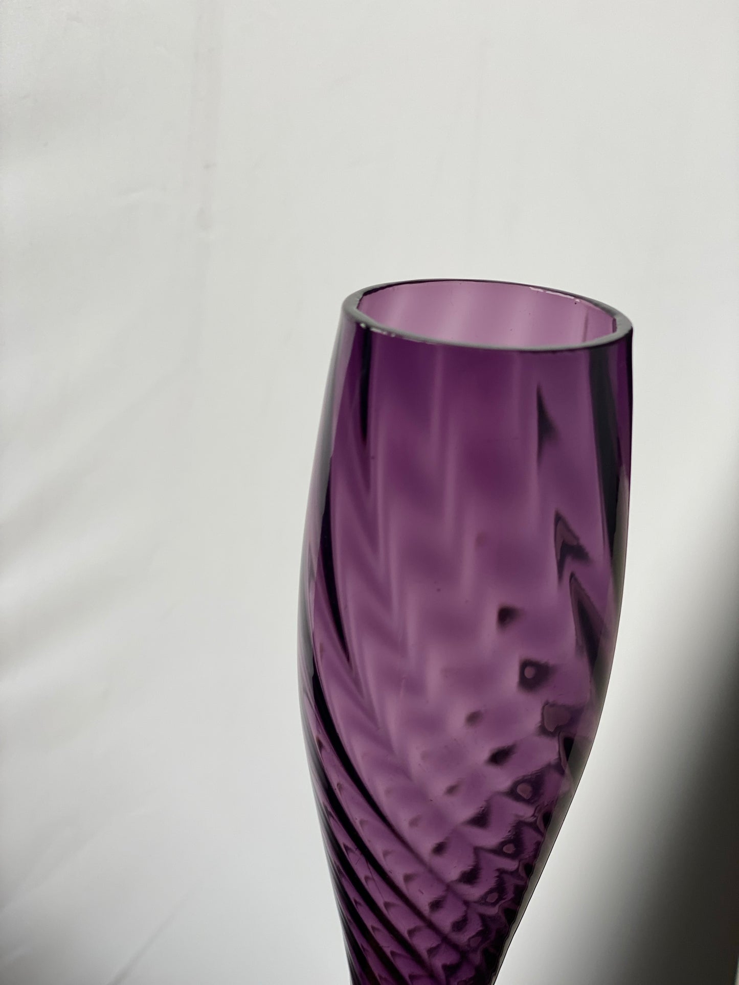 Swirls and curves - 1970s Vase - beautiful plum agate colour