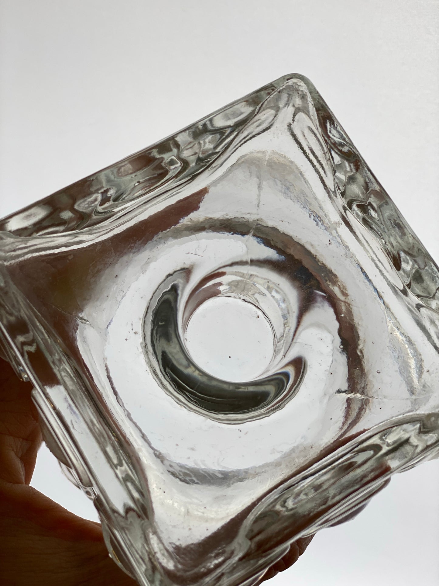 Single Kehra Glass candleholders by Tamara Aladin for Riihimaki/ Riihimäen Lasi Finland