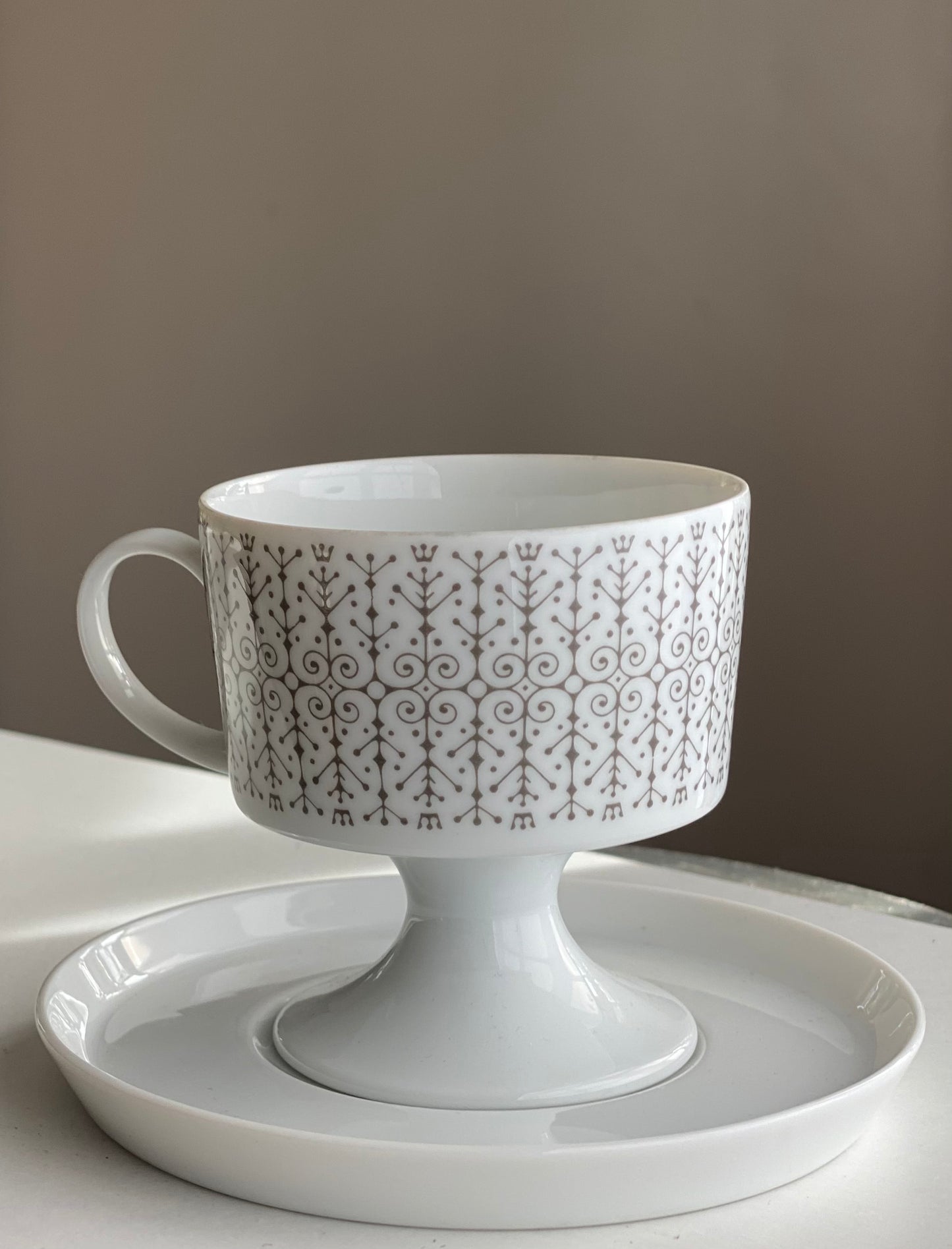 Tapio Wirkkala for Rosenthal Composition Sgrafitto Grey 6016 Tea Coffee ware 1963 Finland
