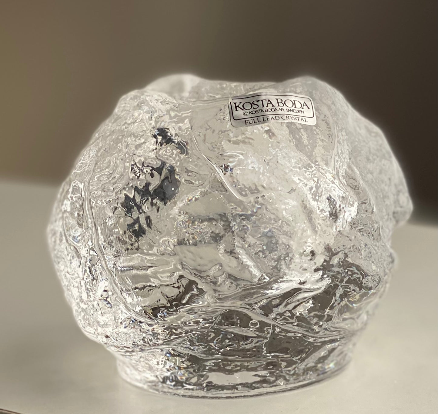 Kosta Boda Swedish Snowball Votive Candleholder 1970s Ann Wärff Design