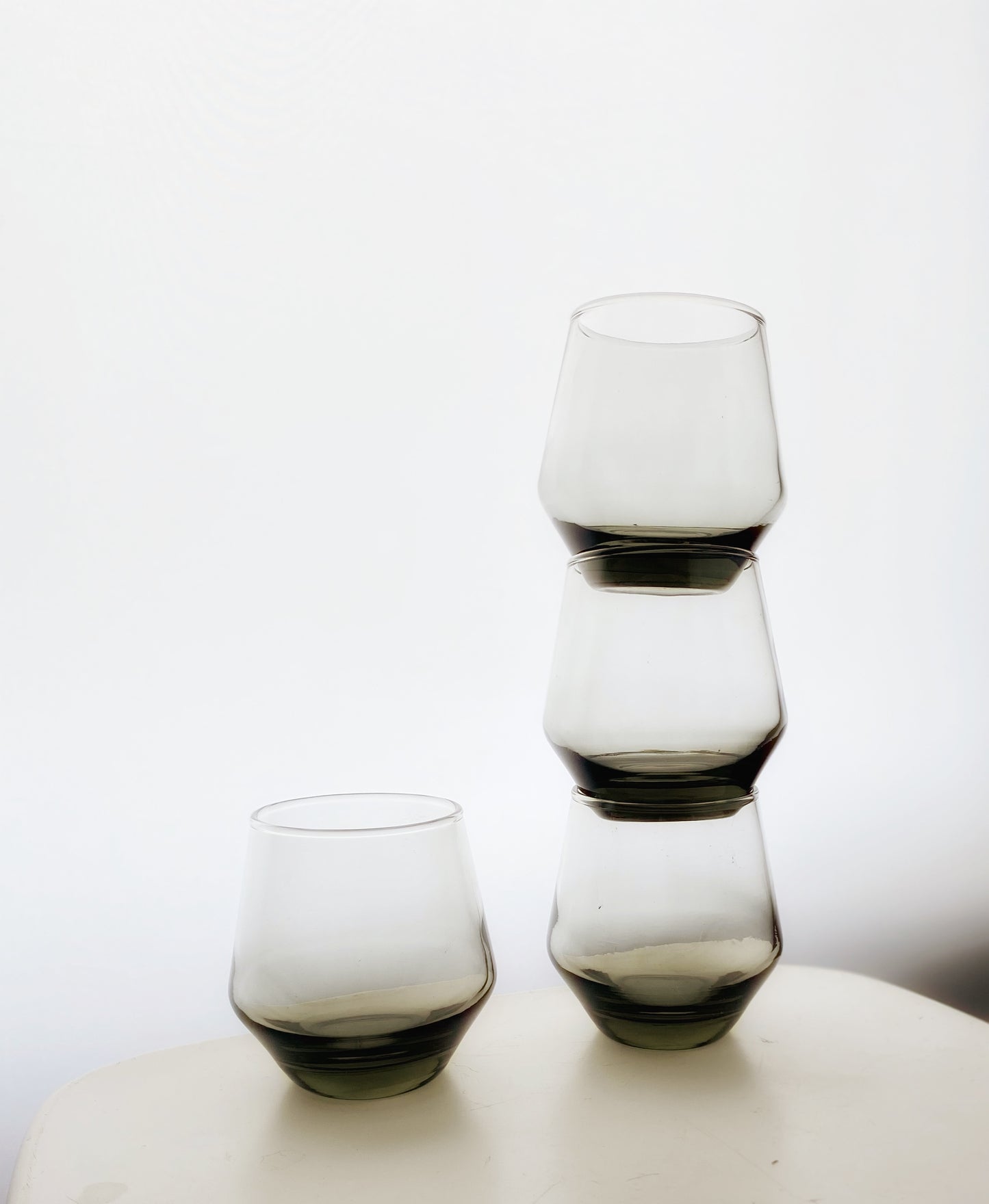 Scandinavian Smoked Glass 1970s Tumblers