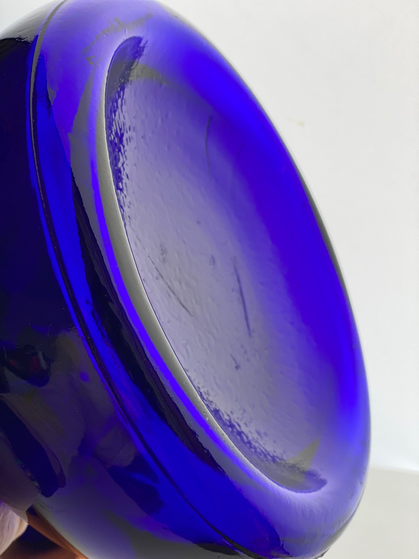 Holmegaard Large Viking Cobalt Blue Glass Decanter, and Eight Glasses,