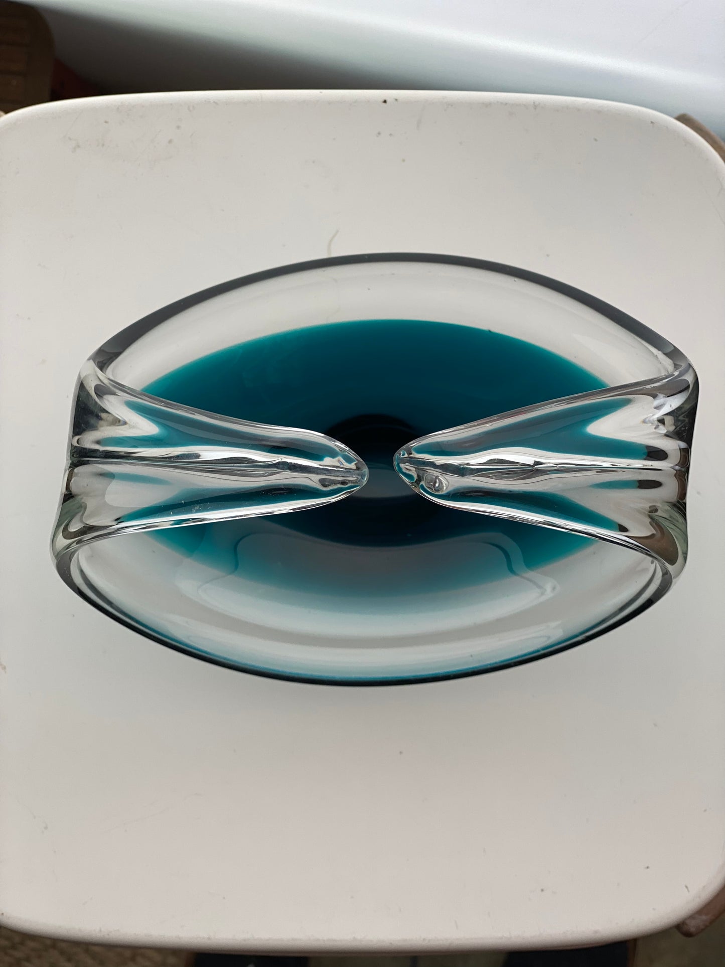 Glass basket Sulo Grönberg, Oy Kumela Finland 1970s