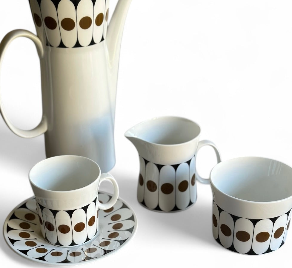 Black Velvet coffee set designed by John Russell for Hostess Tableware UK