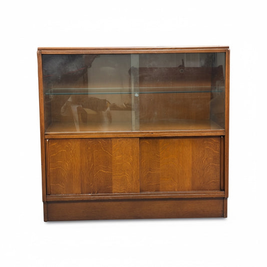 Early GPlan Oak Display Cabinet / Bookcase Brandon Range, c.1953–1957
