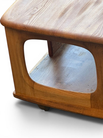 Mid-Century Ercol Blonde Elm Pandora’s Box Coffee Table — Model 735
