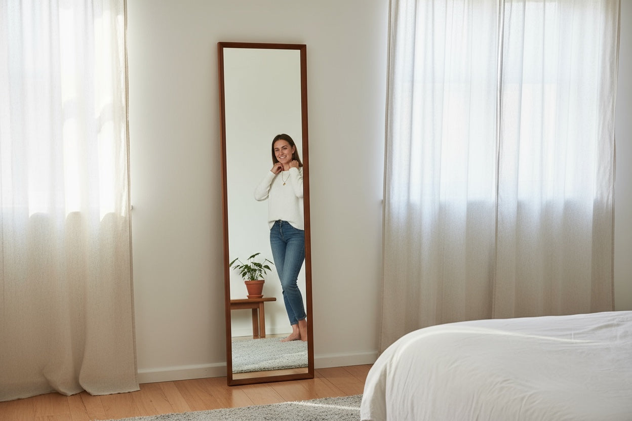 Rowley Design FB/2 Mid-Century Teak Wall Mirror, England c.1960s