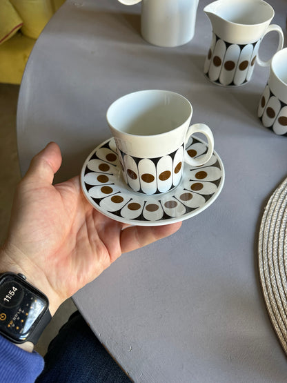 Black Velvet coffee set designed by John Russell for Hostess Tableware UK