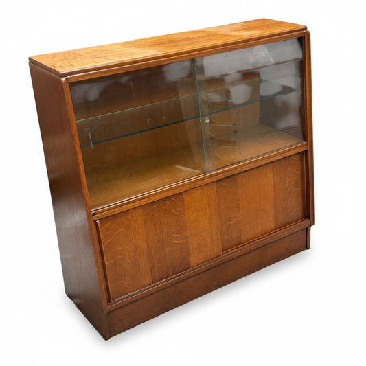 Early GPlan Oak Display Cabinet / Bookcase Brandon Range, c.1953–1957