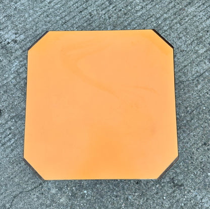 Vintage 1930s Oak Side Table with 1960s Orange Formica Top – Restored Original