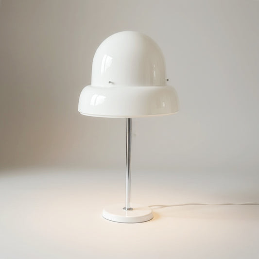 Bergboms B-125 Space Age Mushroom Table Lamp - Cast Iron Base, Sweden 1960s.
