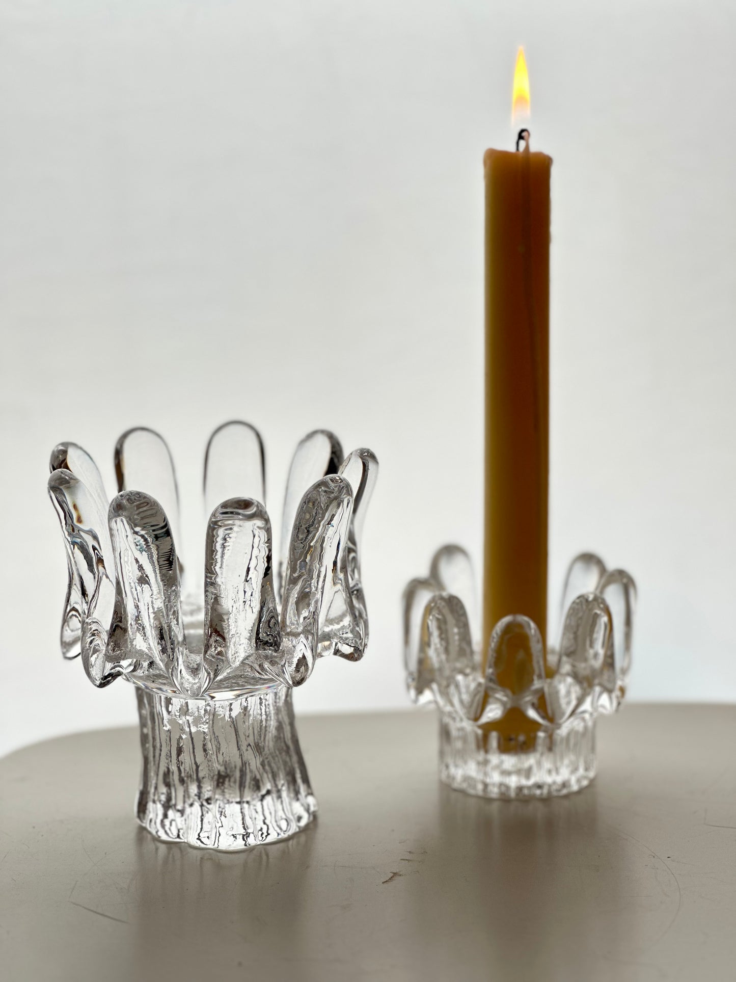 Kosta Boda Sunflower Candleholder Design By Göran Wärff Ice Glass Votive Holder Sweden