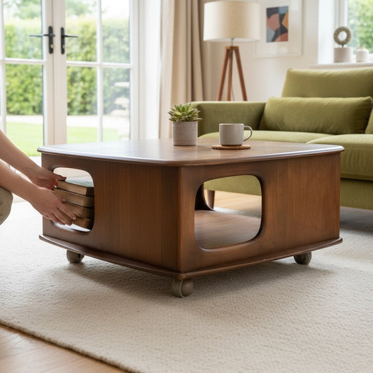 Ercol Pandora’s Box Coffee Table — Dark Elm, c.1970