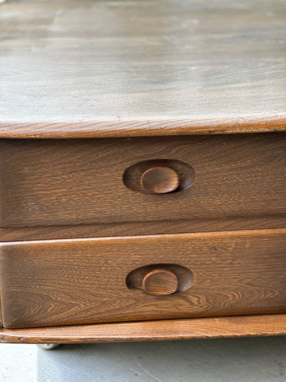 Ercol Pandora’s Box Coffee Table — Dark Elm, c.1970