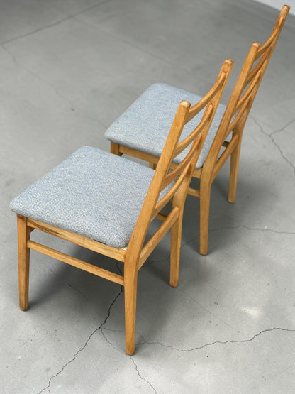 Pair of Vintage East German Ladderback Dining Chairs
