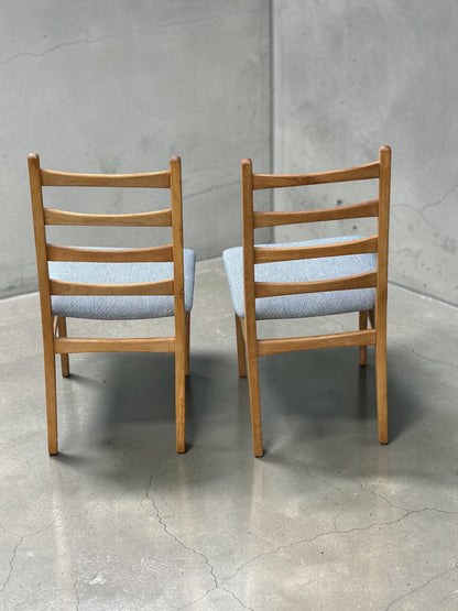 Pair of Vintage East German Ladderback Dining Chairs
