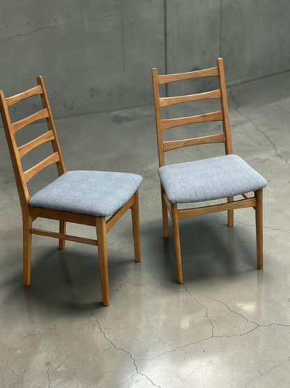 Pair of Vintage East German Ladderback Dining Chairs