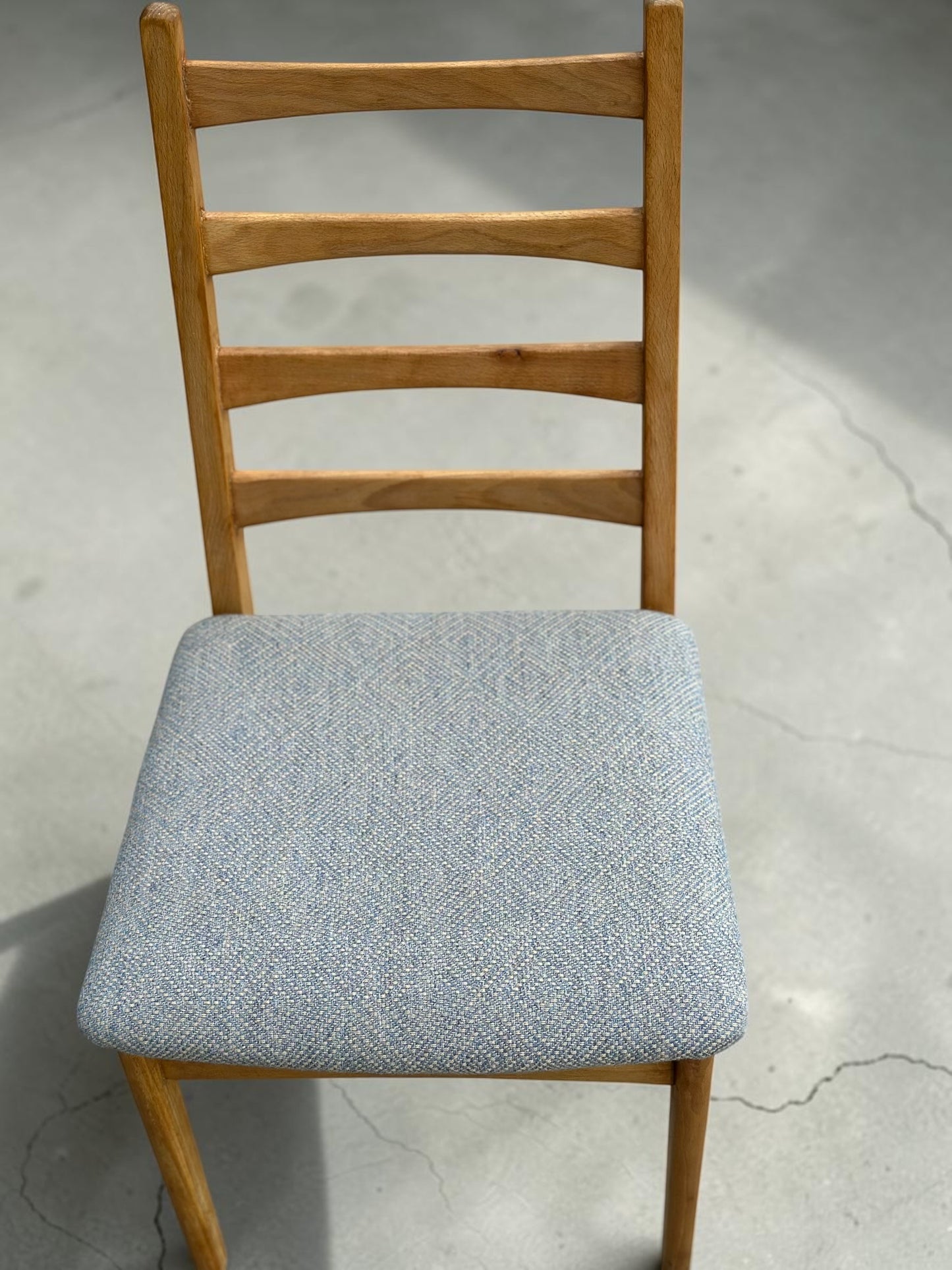 Pair of Vintage East German Ladderback Dining Chairs