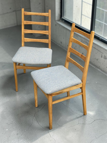 Pair of Vintage East German Ladderback Dining Chairs