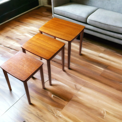 Danish Midcentury Modernist Nested Tables in Teak