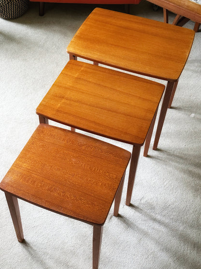 Danish Midcentury Modernist Nested Tables in Teak