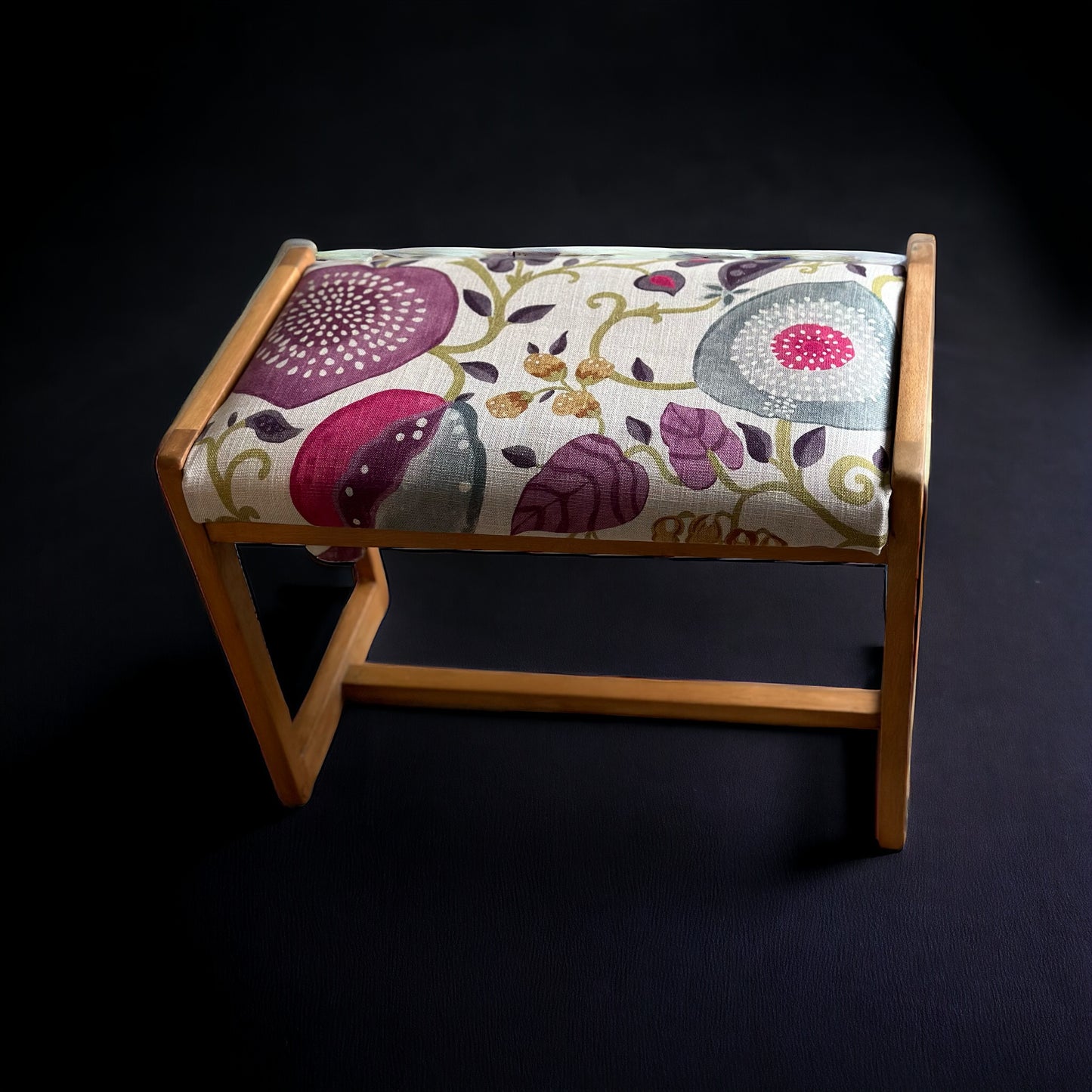 Vintage Midcentury Bench / Stool Sanderson Upholstered Midcentury