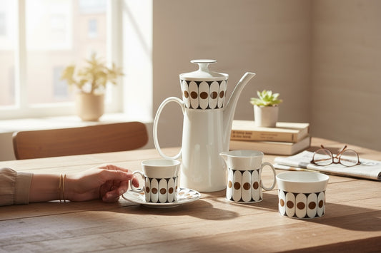 Black Velvet coffee set designed by John Russell for Hostess Tableware UK