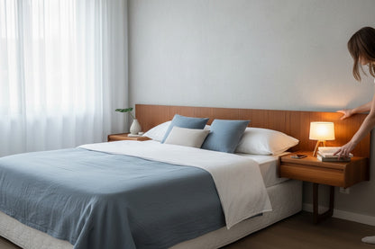 G Plan ‘Danish Range’ Teak Headboard with Integrated Bedside Cabinets, 1960s