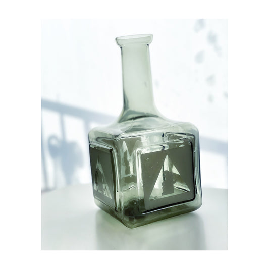 1970s Bass Charrington smoked glass bottle. With frosted ‘Toby Jug’ logo.