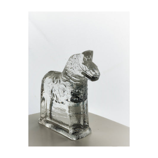Vintage Dala horse Lindshammar Sweden Crystal Glass Ornament