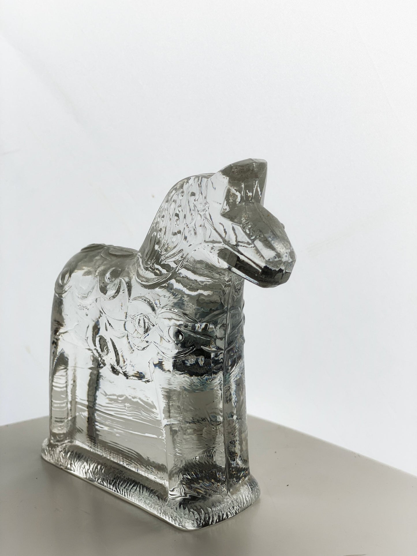 Vintage Dala horse Lindshammar Sweden Crystal Glass Ornament