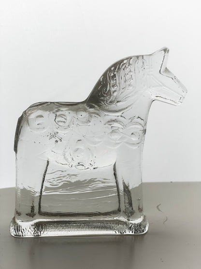 Vintage Dala horse Lindshammar Sweden Crystal Glass Ornament