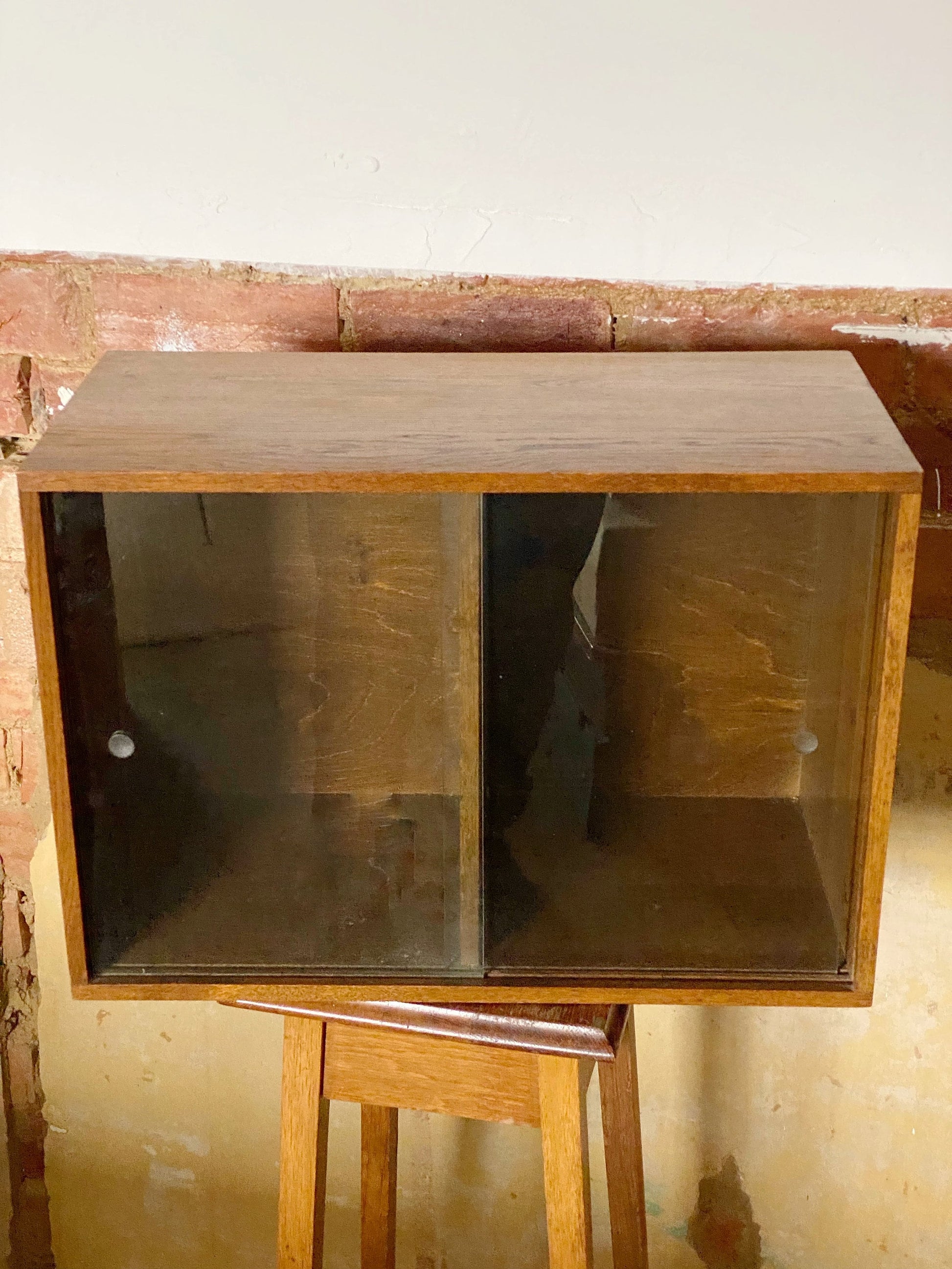 Vintage Display Modular Unix Cupboard Midcentury with Glazed Doors Freestanding / Wall Mount.