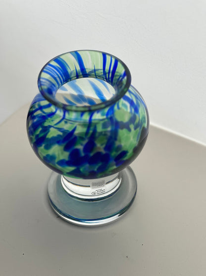 Swedish Sea Glasbruk Votive Holder / Vase, by Designer Björn Ramel 1970s