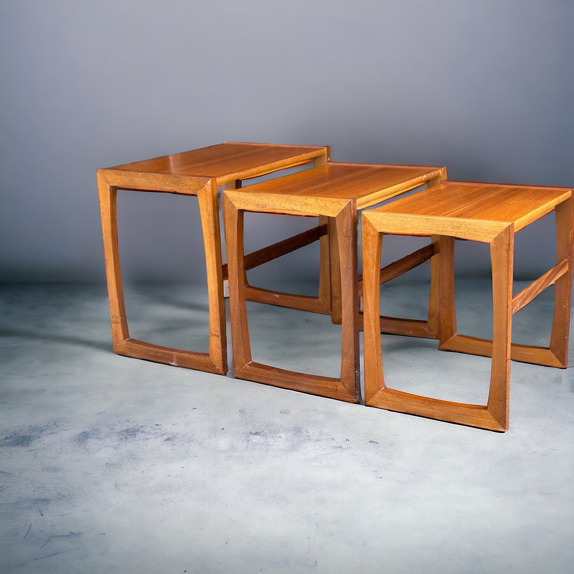 Midcentury G Plan Quadrille Nest of Tables Teak Scandinavian Style